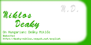 miklos deaky business card